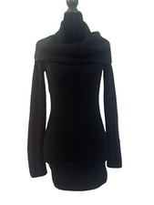 H&M Cowl Neck Sweater Tunic Dress Black Sz XS