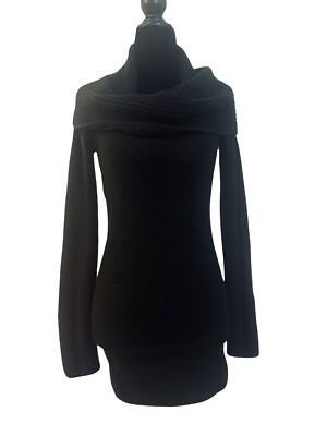 H&M Cowl Neck Sweater Tunic Dress Black Sz XS | eBay