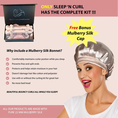 Sleep 'N Curl - 100 % reine Maulbeerseide - hitzefreies Lockenwickler-Set mit reinem... - Bild 3 von 8