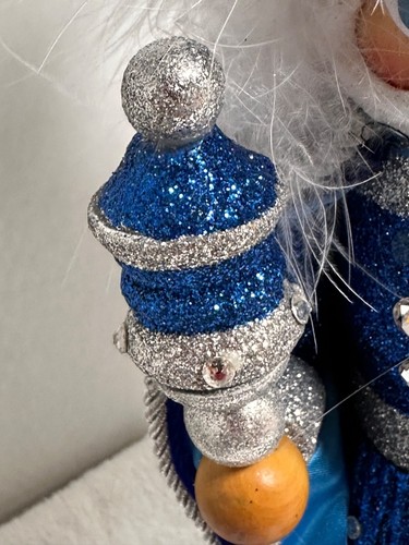 Kurt Adler Hollywood Schiaccianoci Velluto Blu Cristalli Swarovski Scatola 18" LEGGI - Foto 18 di 24