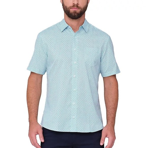 Nick Graham Performance Stretch Sport Short Sleeve Woven Shirt Size XXL Green