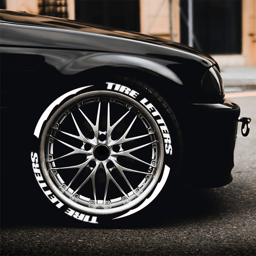 Lettering Stickers 1.06" 14"-22" Wheels White Tire Decal 8 Sets CUSTOM TEXT Tire - Picture 2 of 10
