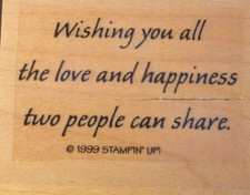 LOVE AND HAPPINESS, COUPLE Rubber Stamp