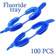 Dental Fluoride Disposable Arch Trays Gel Or Foam Large Size Blue Color 100 Pcs