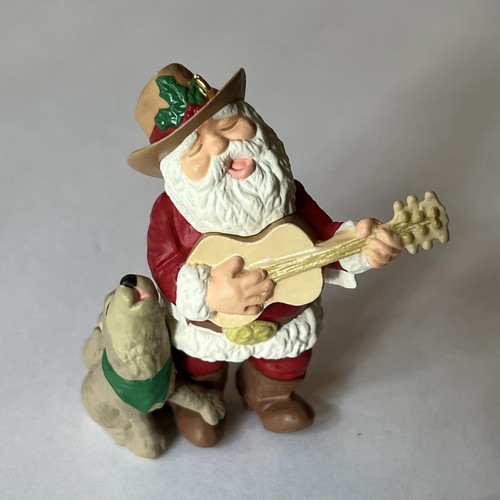 Hallmark Keepsake Ornament Howling Good Time Western Cowboy Santa Guitar Dog ‘93 - Picture 1 of 9