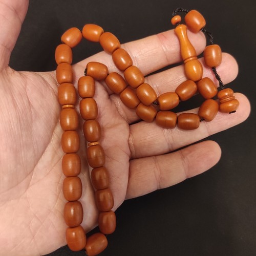 Darkening German Fiber Prayer Beads Barrel, Alman Tesbih Tasbih Misbaha 969 - Picture 3 of 8