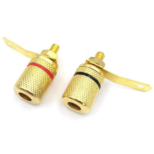 50x Gold Binding Post 4mm Banana Jack Amplifier Speaker Terminal Alloy Connector - Picture 4 of 6