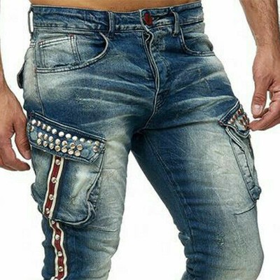 Kingz SPIKE Herren Jeans Denim Straight Cut Alle Gr Neu