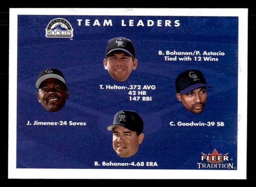 2001 Fleer Tradition #435 Todd Helton/Tom Goodwin/Brian Bohanon/Jose Jimenez - Picture 1 of 2