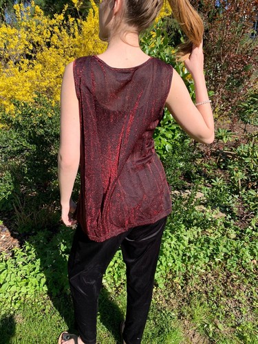 Damen Top Shirt Gr.40 rot metallic 90er True Vintage - Bild 3 von 7