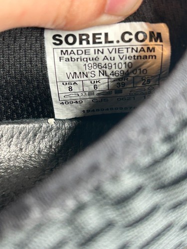 Sorel Women's Kinetic Impact Lace Shoe Black White Women's Size 8 - Picture 6 of 6