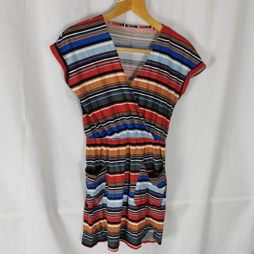 Ladies Dress Size 8 NEXT Blue Red Stretch Jersey Mini Summer Casual Day - Picture 3 of 7