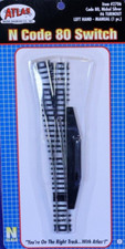 Atlas N Scale ~ New 2025 ~ #6 Turnout Switch ~ Manual Left ~ Code 80 ~ 2706