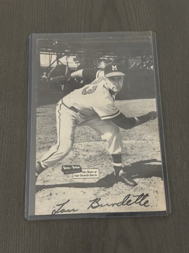 1954-56 Spic & Span Postcards LEW BURDETTE Milwaukee Braves Baseball Card (Read) - Picture 1 of 8