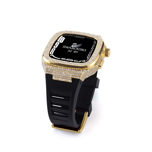 Diamond Encrusted Case w/ Soft Silicone Strap for iWatch Series 9/7/6/4 44/45mm - Picture 12 of 28