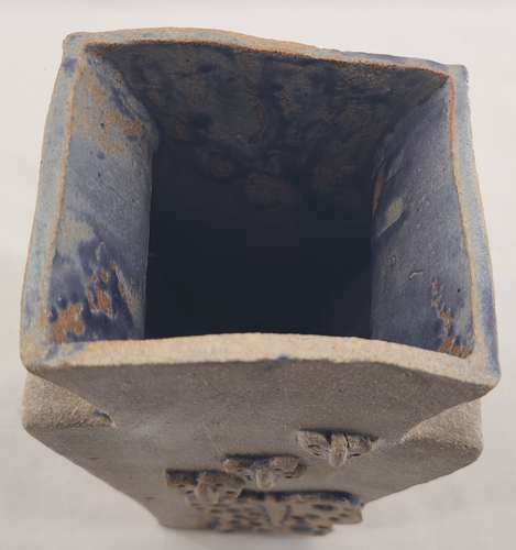 Vaso decorativo unico brutalista studio arte gres ceramica farfalla ritaglio - Foto 16 di 18
