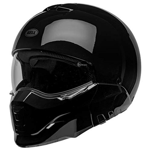 BELL MOTORCYCLE HELMET - BROOZER -  GLOSS BLACK - MEDIUM  7121884 - Picture 9 of 12