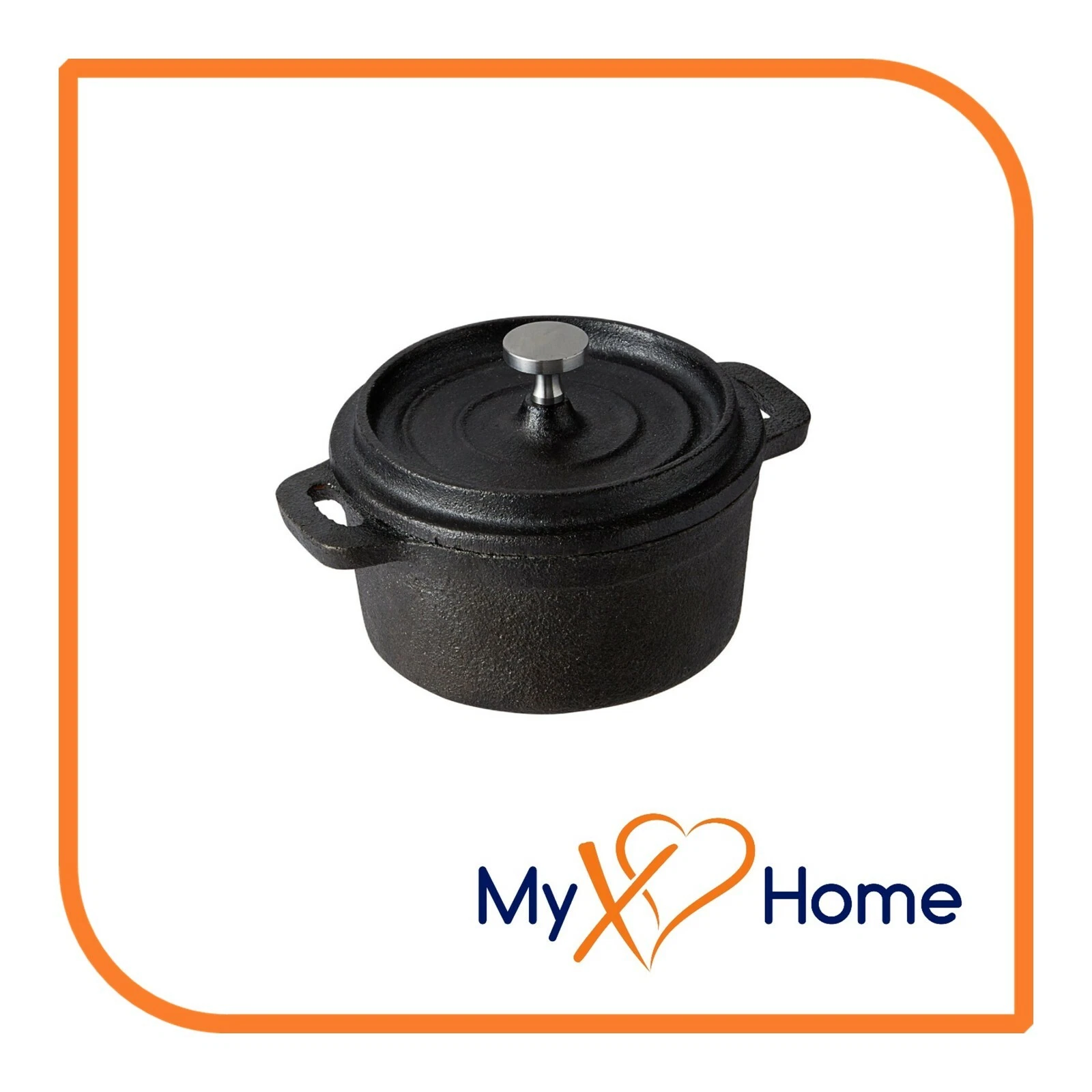 8 oz. Pre-Seasoned Mini Cast Iron Pot with Cover (1 Pot) by MyXOHome