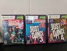 Xbox 360 Kinect Lot Just Dance Lot Dance central 3 & 4
