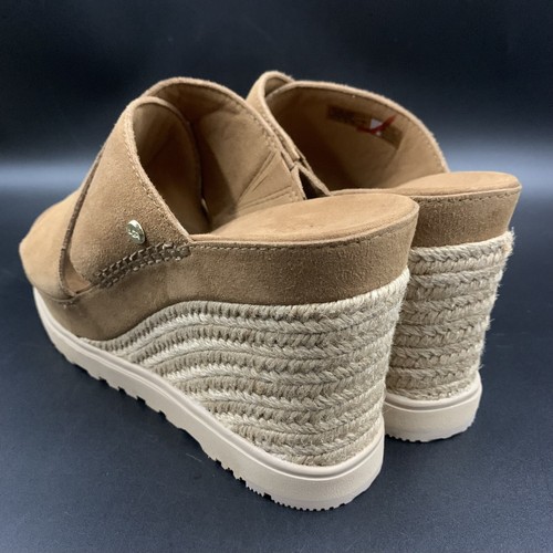 UGG ABBOT PLATFORM ESPADRILLE WEDGE SANDAL CHESTNUT SUEDE WOMENS US 11 / EU 42 - Picture 7 of 18