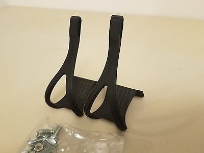 NOS Ladies Christophe Toe Clips...Road Bike Pedals...France..Black Resin...Small