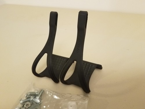 NOS Ladies Christophe Toe Clips...Road Bike Pedals...France..Black Resin...Small - Picture 1 of 3