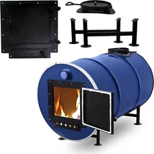 Barrel woodstove kit, for 30-55 Gallon barrel Fire wood camp stove metal barrel