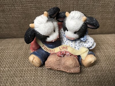 Mary's Moo Moos Cow Couple We Make A Great Team Sack Race 130648 Enesco No Box