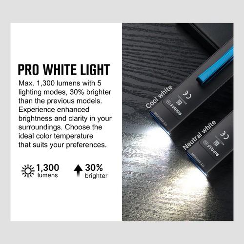 Olight Arkfeld Pro 1300LM 3-in-1 EDC Torch White Light & UV & Green Laser--Black - Picture 7 of 16