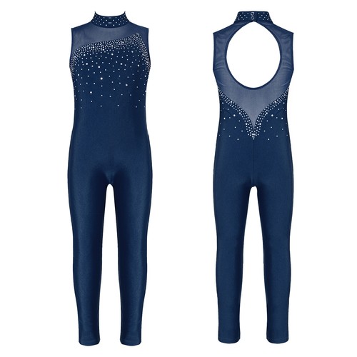Kids Girls Bodysuit Jazz Jumpsuit Backless Leotards Yoga Rompers Dance Costume - Picture 15 of 69