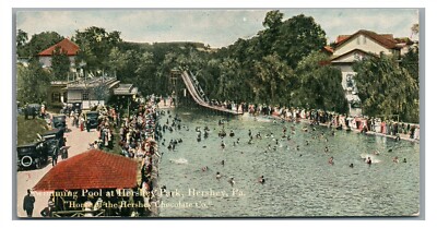 Swimming Pool at Hershey Park HERSHEY PA Dauphin County Chocolate Postcard 1