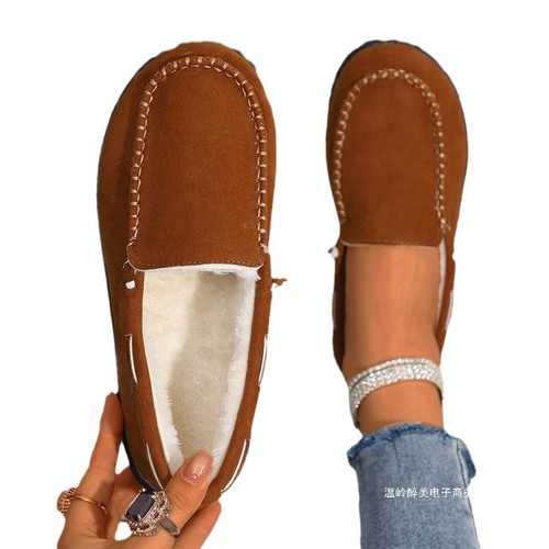 Womens Flat Fleece Lined Loafers Slip On Moccasins Pumps Work Office Snow Shoes - Picture 7 of 23