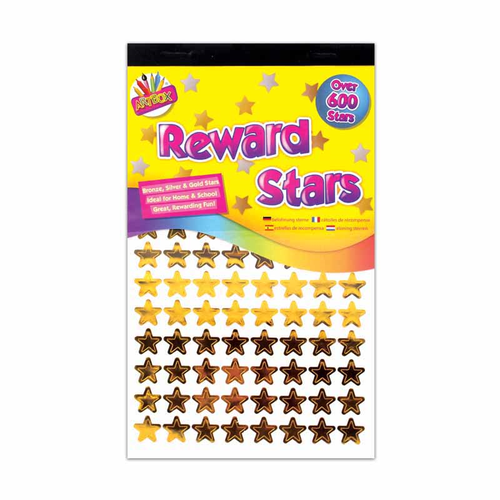 600 Reward Stars Bronze Silver Gold Foil Stickers Home School Student Teacher - Picture 7 of 37