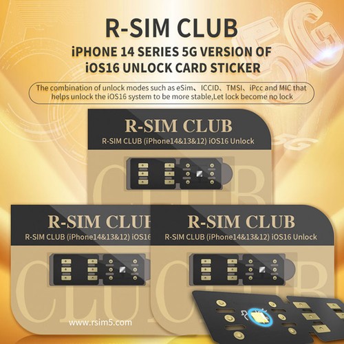 R-SIM18 CLUB All System 5G Ver. Unlock Card Sticker for iPhone 14/13/12 iOS16 - Picture 2 of 9