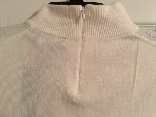 NWT:Susan Graver PlushKnit Back Zip Mock Short Sleeve Sweater - M - - 第 12/16 張圖片