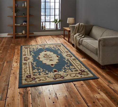 SMALL - EXTRA LARGE CLASSIC TRADITIONAL AUBUSSON PATTERN DURABLE SOFT PILE RUGS - Picture 33 of 43