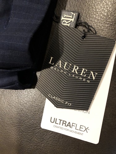 Ralph Lauren Men Classic Fit UltraFlex Plaid Blue Dress Pants 44W x 32L - Picture 12 of 12