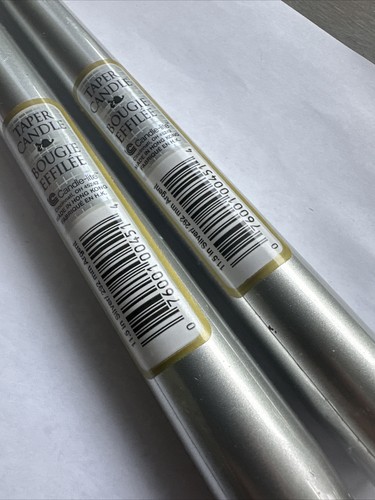 Candle-Lite Silver Metallic Taper Candles, 11.5 Inches-New, Sealed Bougie Effile - Picture 8 of 10