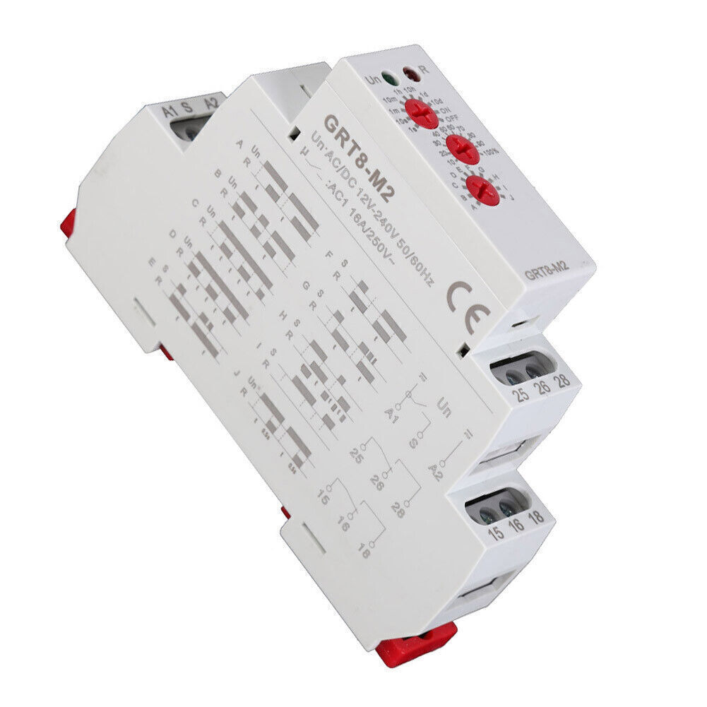 GRT8M2 Multifunctional Delay Time Relay with 10 Functions DIN Rail