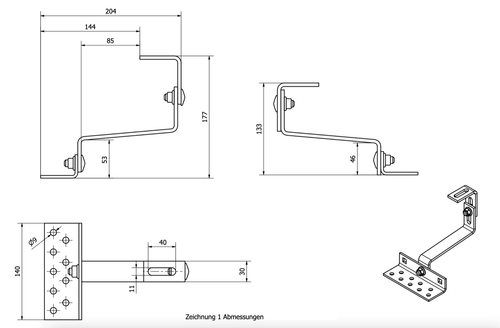 Dachhaken 3-fach verstellbar Halterung Edelstahl Solar PV Balkonkraftwerk Anlage - Bild 7 von 8