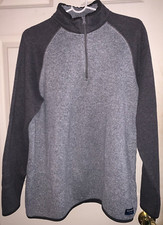 Old Navy Men's Quarter Zip Long Sleeve Fleece Pullover Sweater in Gray size L