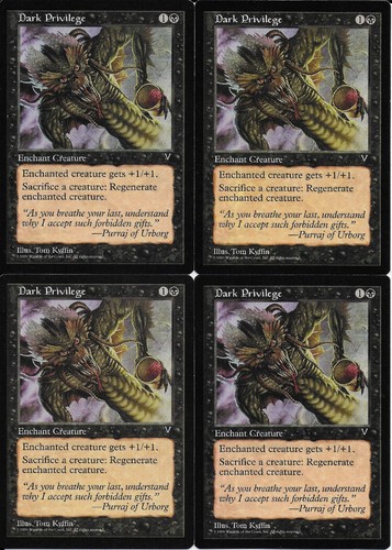 MTG: DARK PRIVILEGE Visions COMMON; played, Excellent condition x4 - Picture 1 of 2