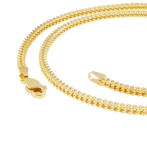10K Yellow Gold 2.5mm Franco Box Wheat Foxtail Chain Necklace Mens Women 16"-30" - Picture 85 of 90