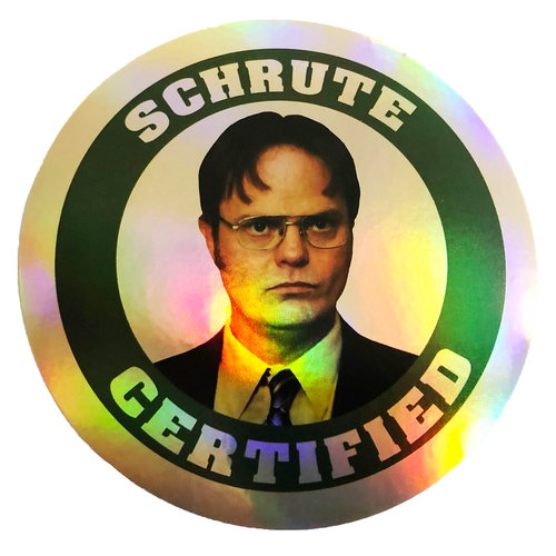 2x Shiny The Office Dwight Schrute Certified Funny Sticker - Afbeelding 6 van 8