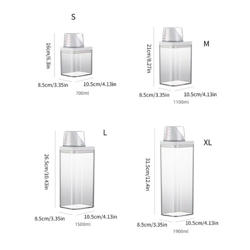 Laundry Detergent Dispenser with Measuring Cup Airtight Detergent Container - Picture 8 of 12