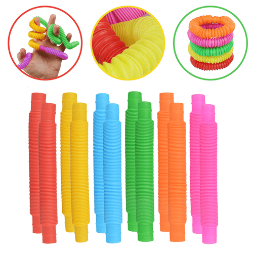 Pack 12/24 Pop Tube Sensory Fidget Toys Kids Adults Stress Relief & Anti Anxiety - Picture 7 of 8