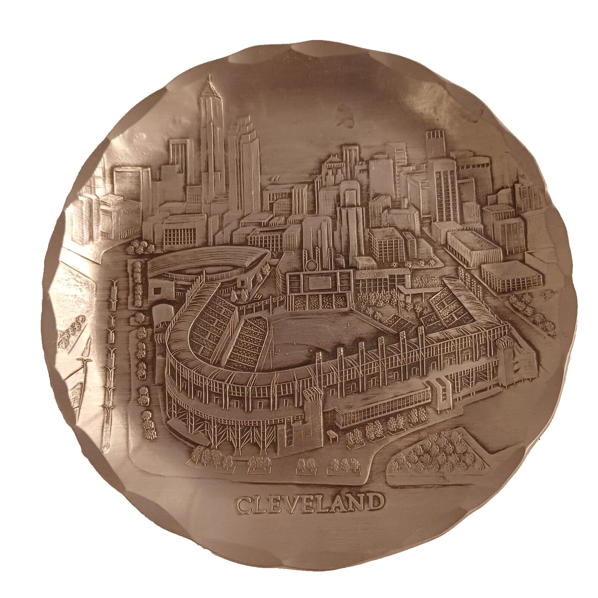 Wendell August Forge Cleveland Jacobs Field Coaster Aluminum Hand Hammered