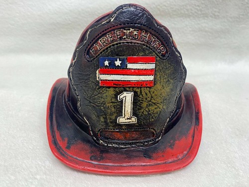 FIREFIGHTER FIRE MAN HELMET PIGGY BANK HOME OFFICE DECORATION Collectible Gift - Picture 2 of 8