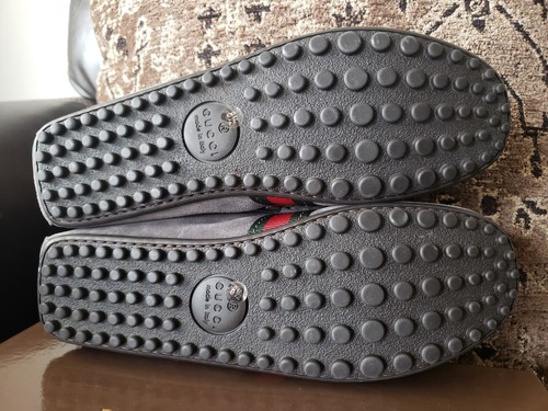 Gucci Kanye Flagge Herren grau Wildleder fahren Mokassin Halbschuh Gr. 8,5-G UK/9,5 US $ 875 - Bild 15 von 19