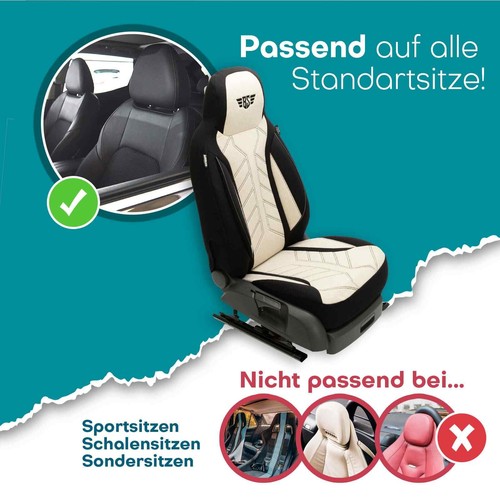 Fundas de asiento de coche piloto para Jaguar XE desde 2014 (negro-beige) HERM207 - Imagen 8 de 11